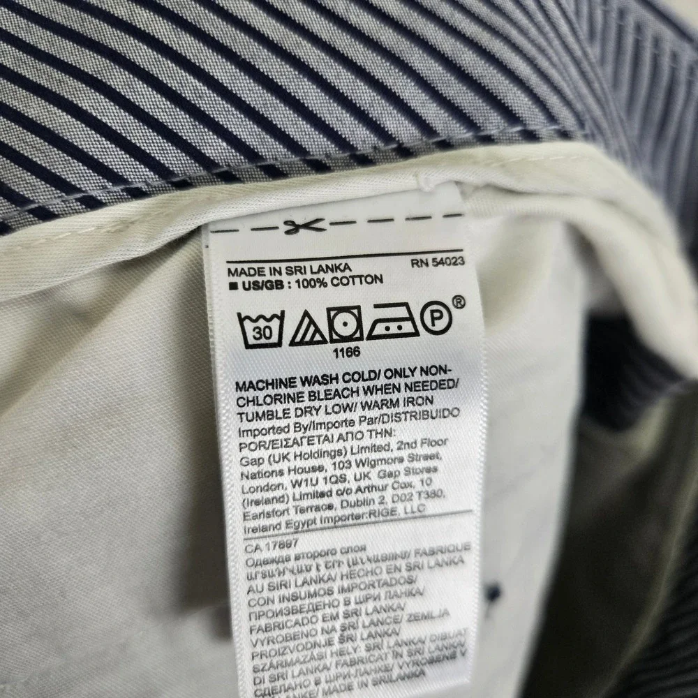 Banana Republic Aiden Mens Shorts 36 Blue White‎ Striped Chino Nautical Preppy